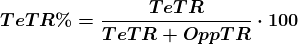 \boldsymbol{TeTR\%=\frac{TeTR}{TeTR+OppTR}\cdot 100}
